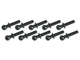 3RACING Common Hopup Ball Stud 4.8MM Ball Stud L=10 (10 pcs) - Black - 3RAC-BS4810/BL