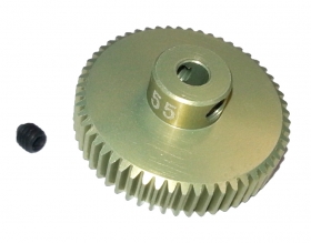 3RACING 64 Pitch Pinion Gear 55T (7075 w/ Hard Coating) - 3RAC-PG6455