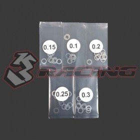 3RACING Stainless Steel 4mm Shim Spacer 0.1/0.15/0.2/0.25/0.3mm Thickness 10pcs each - 3RAC-SW04/V2