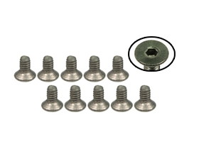 3RACING M2 x 4 Titanium Flat Head Hex Socket - Machine (10 Pcs) - TS-FSM204M