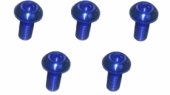 3RACING M3 x 6 AL7075 Button Head Hex Socket - Machine (5 Pcs) Blue - TS-BSM306AL/BU