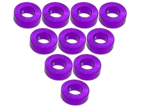 3RACING Aluminium M3 Flat Washer 2.0mm (10 Pcs) - Purple - 3RAC-WF320/PU