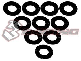 3RACING Aluminium M3 Flat Washer 0.5mm (10 Pcs) - Black - 3RAC-WF305/BK