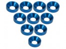 3RACING Aluminium M3 Countersink Washer (10 Pcs) - Blue - 3RAC-WC3/BU