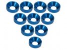 3RACING Aluminium M3 Countersink Washer (10 Pcs) - Blue - 3RAC-WC3/BU