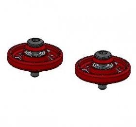 Tamiya Mini 4WD 13mm Aluminum Ball -Race Rollers ( Ringless )(Red) - 3RACING M4WD-30/RE