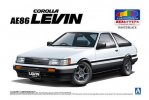 Aoshima 05495 - 1/24 Toyota Corolla AE86 Levin 1983 (White/Black) Pre Painted Model SP