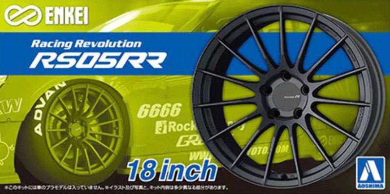 Aoshima 06119 - 1/24 Enkei Racing Revolution RS05RR 19 inch Wheels and Tires
