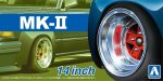 Aoshima 20513 - 1/24 Mark-II 14 inch Wheels and Tires Tuned Parts #55