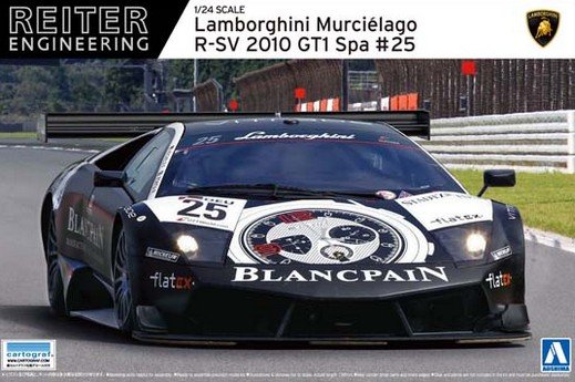 Aoshima AO-00713 - 1/24 No.14 Lamborghini Murcielago R-SV 2010 GT1 Spa No.25 Reiter Engineering