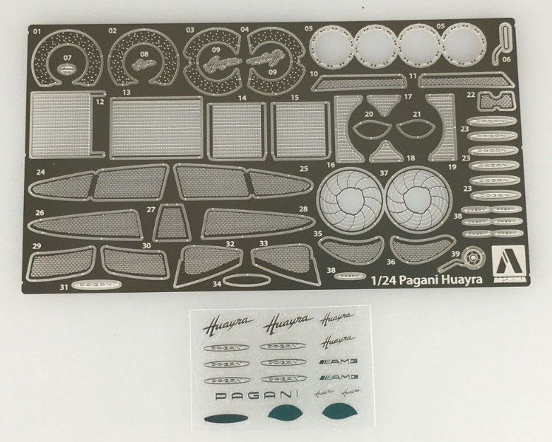 Aoshima 01092 - Pagani Huayra Detail Up Parts for 01090 Super Car Photo-Etched Parts No.7