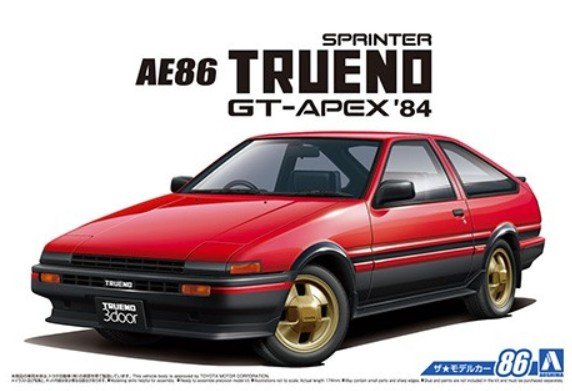 Aoshima 05594 - 1/24 Toyota AE86 Sprinter Trueno GT-APEX 1984 The Model Car No.86