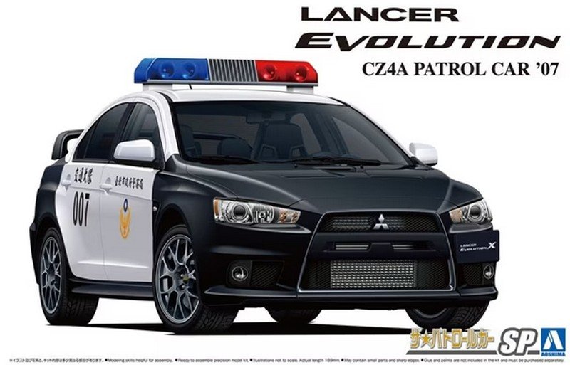 Aoshima 06282 - 1/24 Mitsubishi CZ4A Lancer Evolution X Police Car \'07 Taipei City Police Department #SP