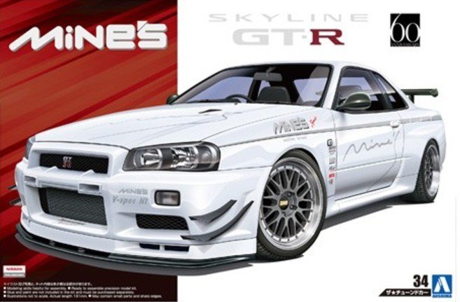 Aoshima 05365 - 1/24 Mine\'s BNR34 Skyline GT-R 02 (Nissan) The Tuned Car No.34