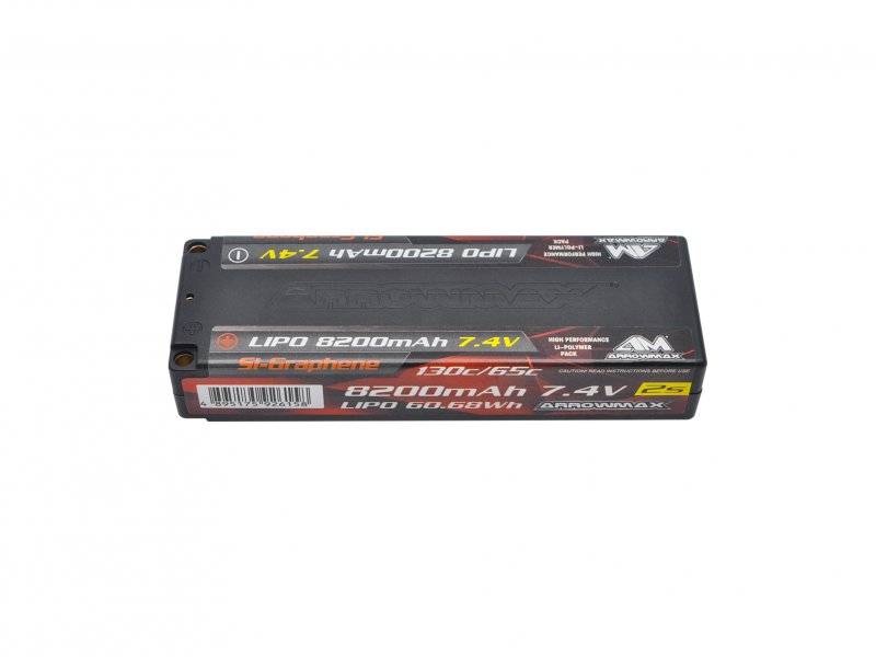 Arrowmax AM-700106 AM Lipo 8200mAh 2S TC - 7.4V 65C Continuous 130C Burst