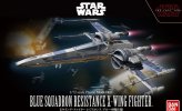 Bandai 223296 - 1/72 Blue Squadron Resistance X-Wing Fighter (The Last Jedi)