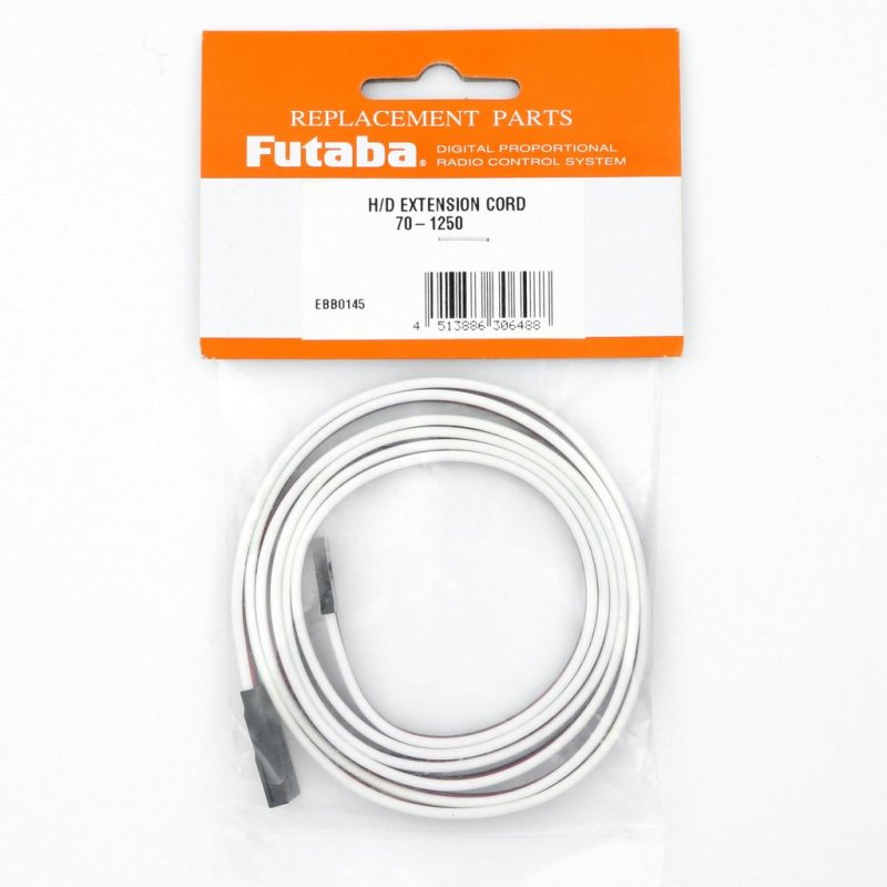 FUTABA 1250MM EXTENSION CABLE CORD 70-STRAND SUPER DUTY WIRE EBB0145