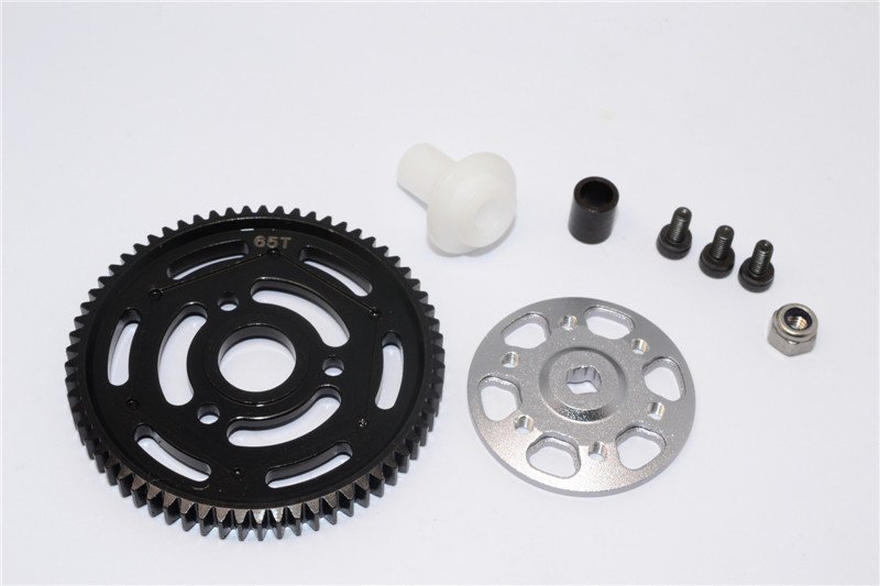 Axial Racing Yeti Aluminium Spur Gear Adapter + Steel Spur Gear 32 Pitch 65T (AX31065+AX31067) - 2pcs set - GPM YT1665T