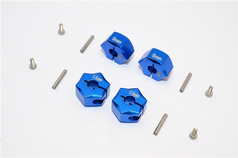 Aluminium Wheel Hex Adapter 14mmx9mm - 4pcs set - GPM HEX1409