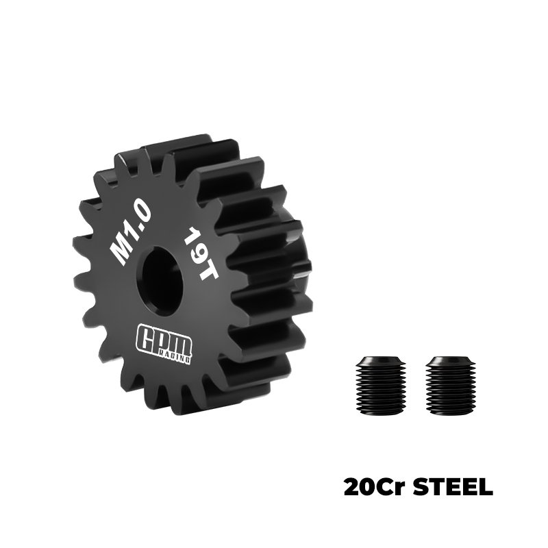 20CR Steel Motor Gear 19T (Module:1.0mm,Motor Tooth Diameter:5.0mm,Round Hole) - GPM MG5019TS
