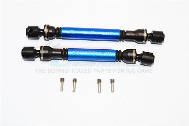 GMADE GS01 SAWBACK Steel+Aluminium Front + Rear Main Drive Shaft (F:118mm-128mm, R:110mm-118mm) - 2pcs set - GPM SW237SA