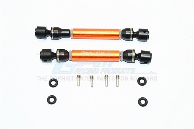 HPI Racing CRAWLER KING Steel+Aluminium Front + Rear Main Drive Shaft (F:103mm-113mm, R:110mm-120mm) - 2pcs set - GPM CK237SA