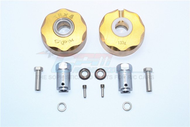 TRAXXAS TRX4 TRAIL CRAWLER Brass Pendulum Wheel Knuckle AXLE Weight + 23mm Hex Adapter - 12pc set - GPM TRX4023XX