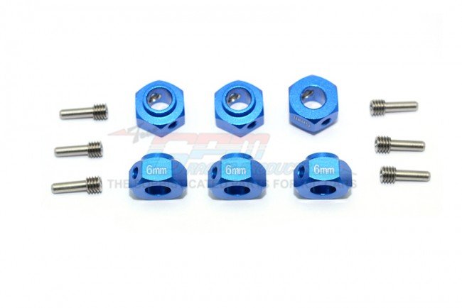 TRAXXAS TRX6 MERCEDES-BENZ Aluminum Hex Adapters 6mm Thick - 12pc set - GPM TRX6010/6MM