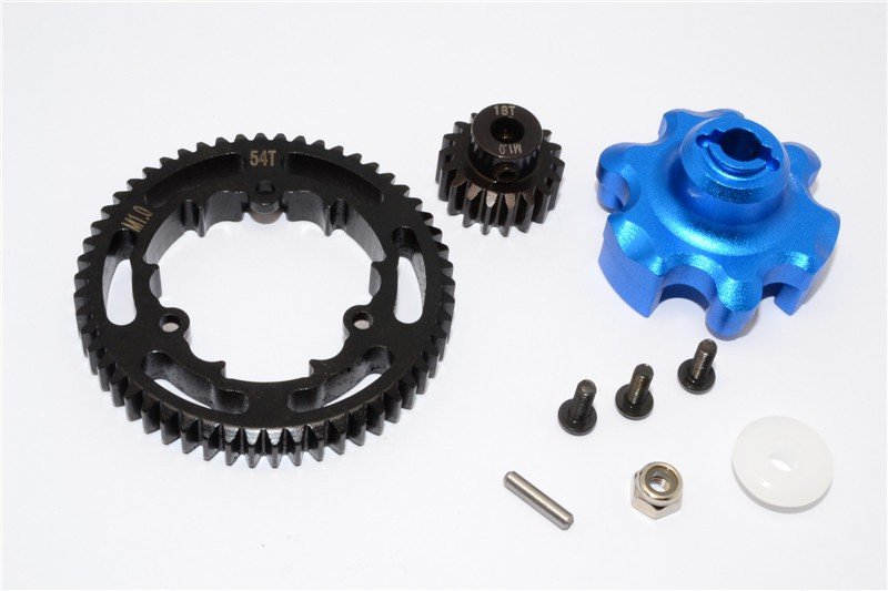 TRAXXAS 1/8 X-Maxx Aluminium Gear Adapter+Steel Spur Gear 54T+Motor Gear 18T - 1set - GPM TXM355418T