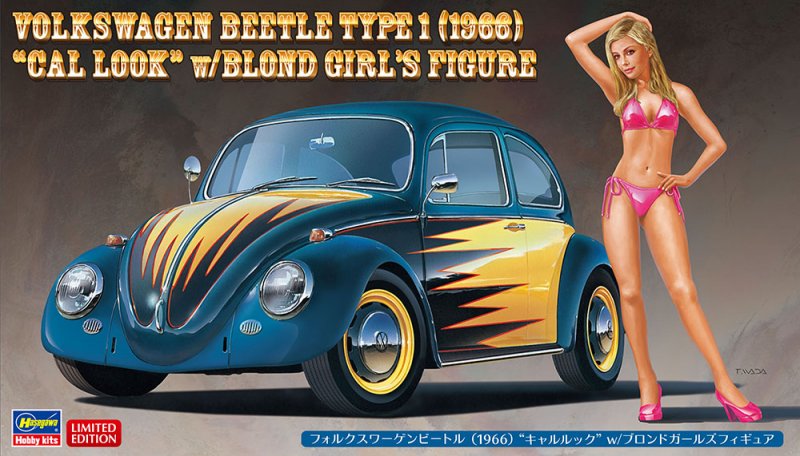 Hasegawa SP445 - 1/24 Volkswagen Beetle Type 1 1966 Cal Look With Blond Girl\'s Figure 52241