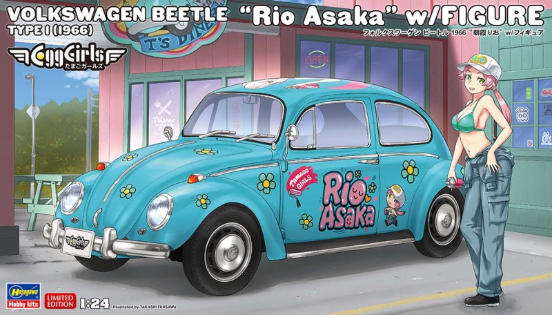 Hasegawa 52465 - SP665 1/24 Volkswagen VW Beetle 1966 w/Rio Asaka\'s Figure