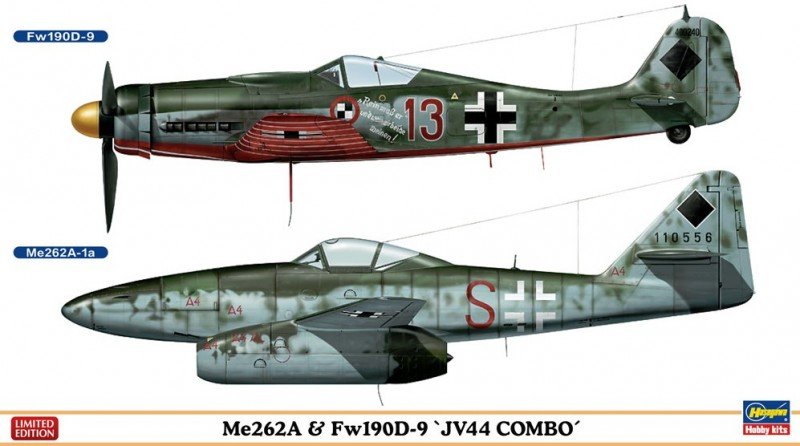 Hasegawa 01952 - 1/72 Me262A & Fw190D-9 JV44 Combo (2 kits)