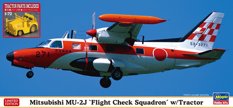 Hasegawa 02370 - 1/72 Mitsubishi MU-2J Flight Check Squadron w/Tractor