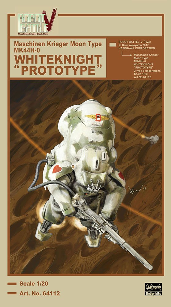 Hasegawa 64112 - 1/20 White Knight Prototype Robot Battle V Heavy Armored Battle Suit for Lunar Surface MK44H-0