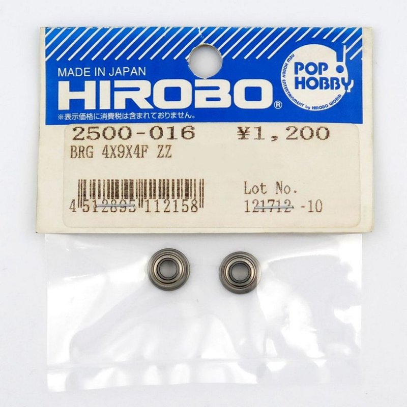 HIROBO 2500-016 FLANGED BALL BEARING 4 X 9 X 4 MM 2PCS #F684ZZ #2500016