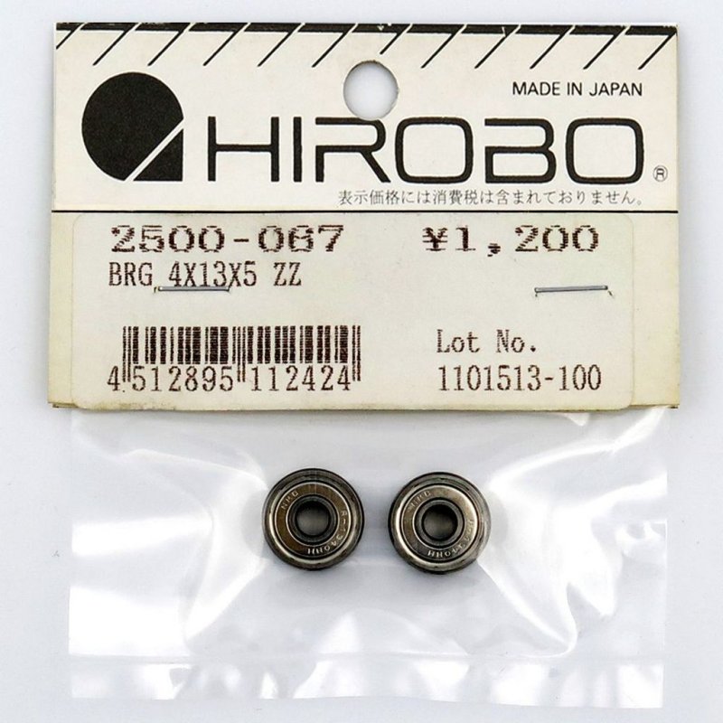 HIROBO 2500-067 BALL BEARING 4 X 13 X 5 MM 2PCS #624ZZ #2500067