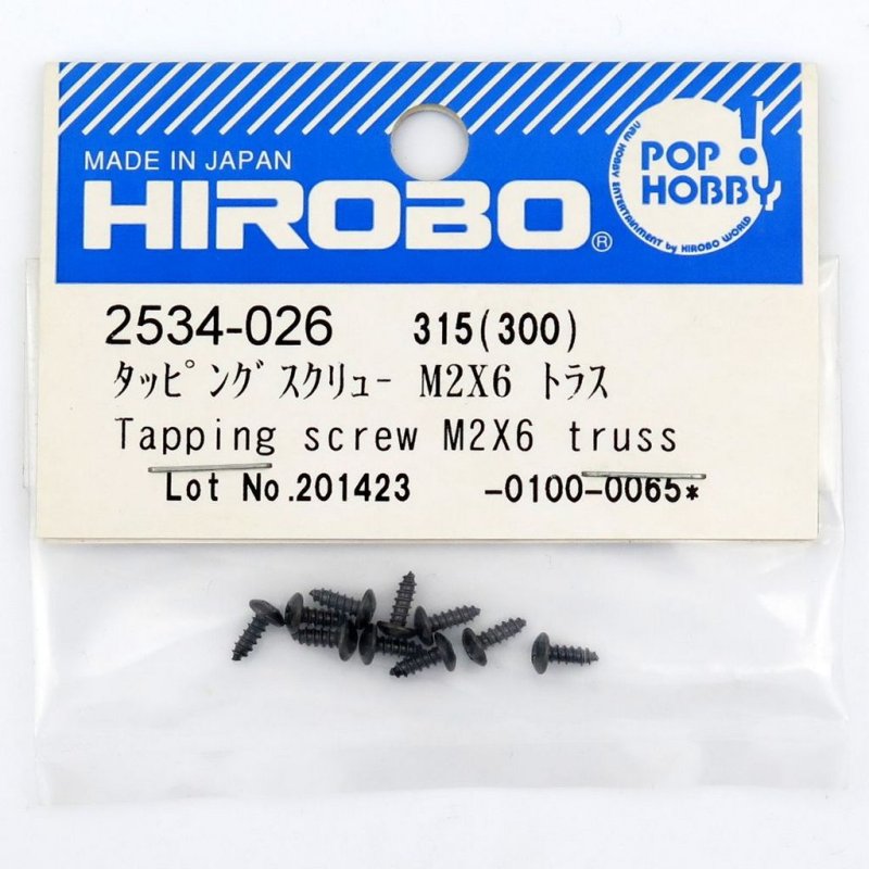 HIROBO 2534-026 TAPPING SCREW M2 X 6 TRUSS 10PCS #2534026