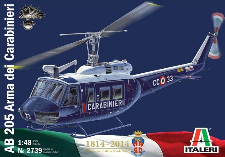 Italeri 2739 - 1/48 AB205 Arma DeiCarabinieri Helicopters