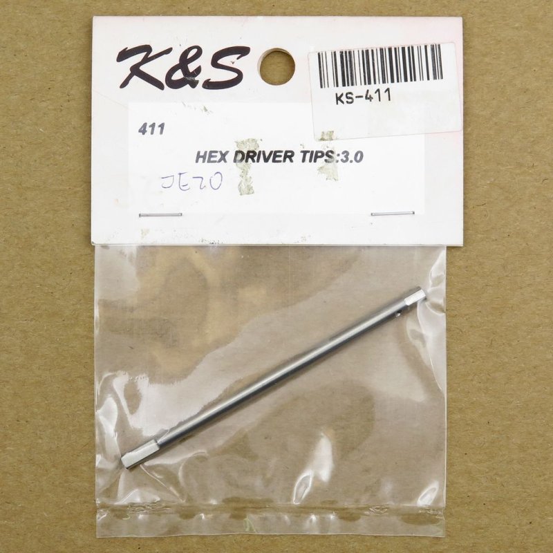 K&S 3MM HEX DRIVER TIP D=3.5MM L=75MM #411