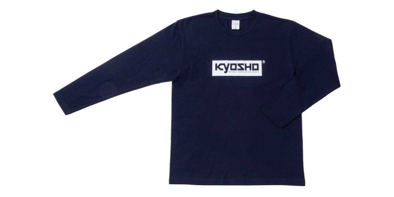 Kyosho KOS-LTS01NV-M - KYOSHO Box Logo Long T-shirt(Navy/M)