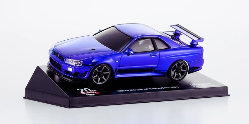 限定品！R34 クロームブルー ミニッツ 20th Anniversaryスペシ ミニッツ20周年モデル R34 GT-R クロームブルー | Mini-Z Garage
