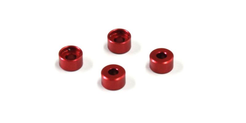 Kyosho MZW418-30 - Al Friction Mount Collar (3.0mm/Red/4pcs)