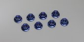 Kyosho 1-N4045F-B - Nut(M4x4.5) Flanged (Steel/Blue/8pcs)