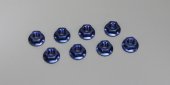 Kyosho 1-N4045F-B - Nut(M4x4.5) Flanged (Steel/Blue/8pcs)