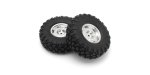 Kyosho CLTH001SC-40 - Complete Wheel & Tire Dish Silver Chrome (KC10/#40/2pcs)