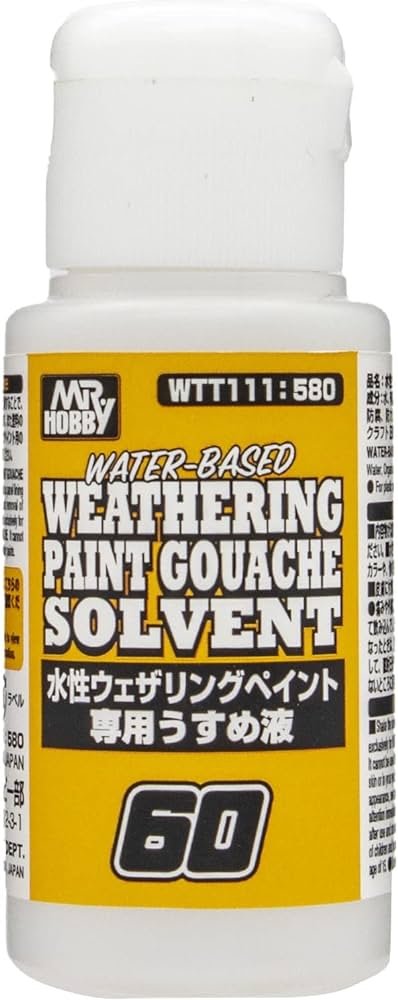 Mr.Hobby GSI-WTT111 Water-Based Weathering Paint Gouache Solvent 60ml