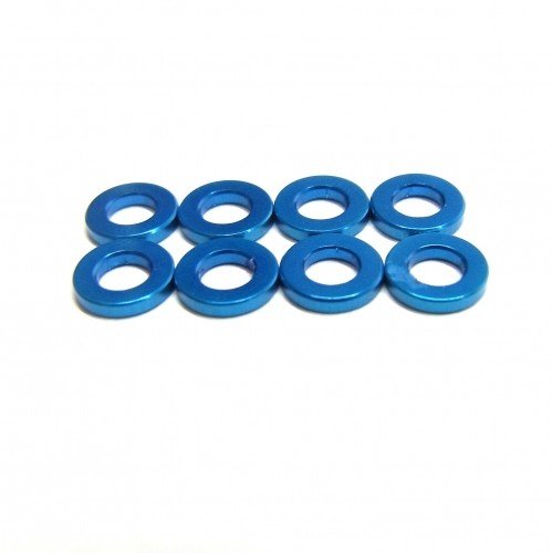 RACEOPT Aluminium 3mm Washer 8pcs , 1.0mm - Blue (RO-AW10-B)