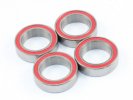 RAD-BB-20001 10x15x4mm Ceramic Ball Bearing, 4 pcs, Red Rubber Seal