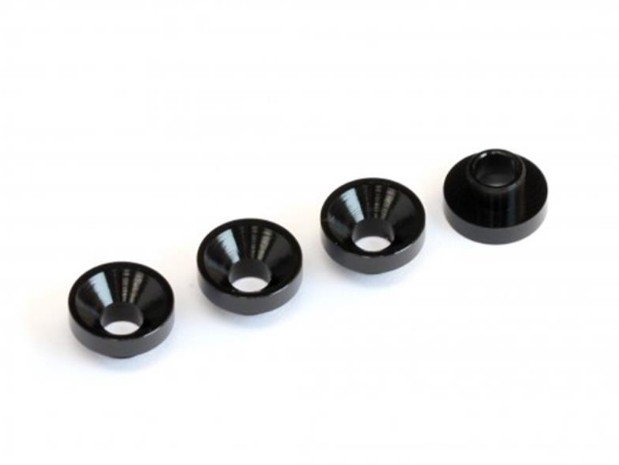 RAD-AC-10024 3x7.5mm Aluminum Servo Washer, 4 pcs, Black