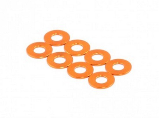 RAD-AC-10025 3x7x0.5mm Aluminum Damper Spacer, 8 pcs, Orange